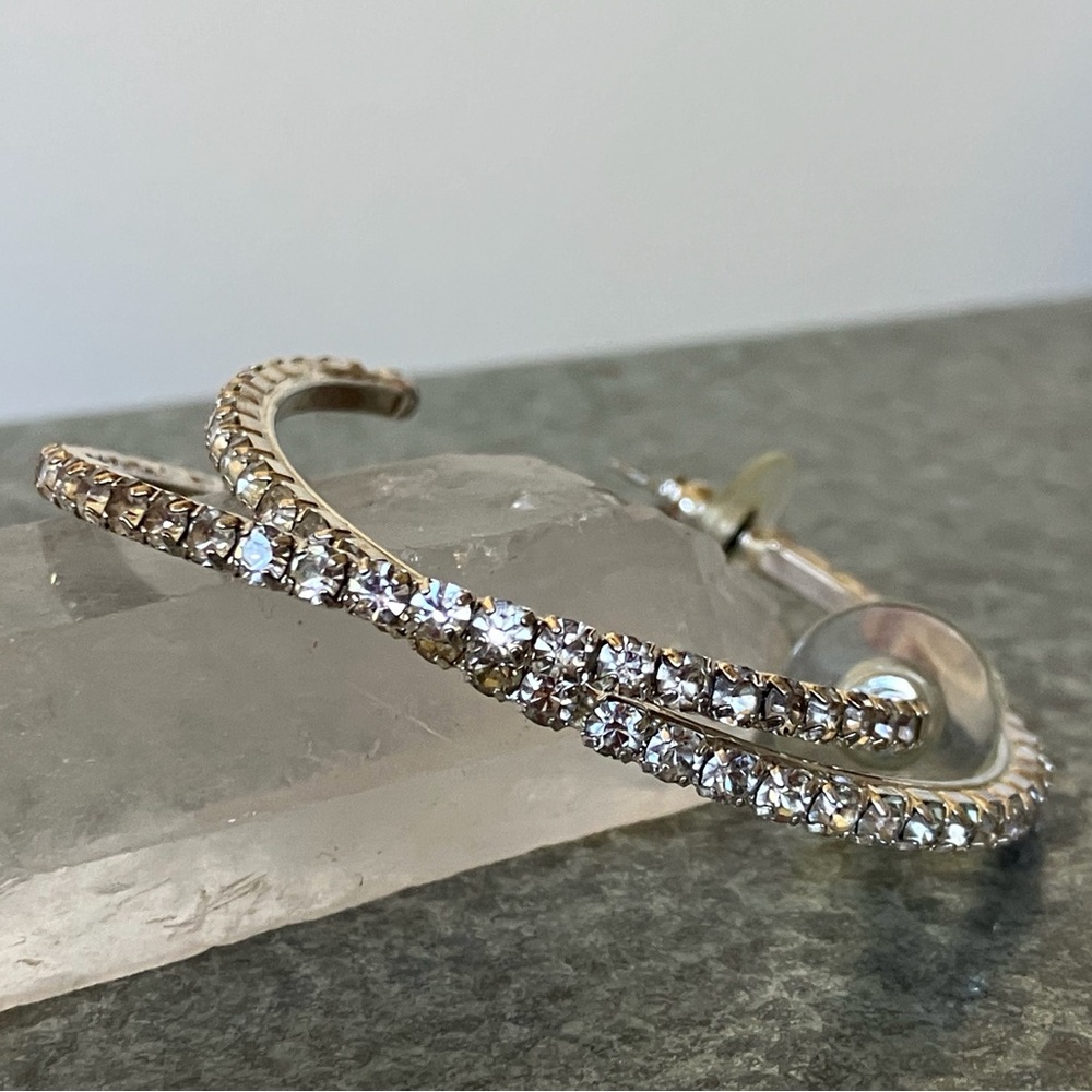 Mimi & Marge crystal and silver hoop earrings